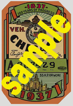 (image for) 1937 Illinois Tax sticker (2nd Period) CHICAGO